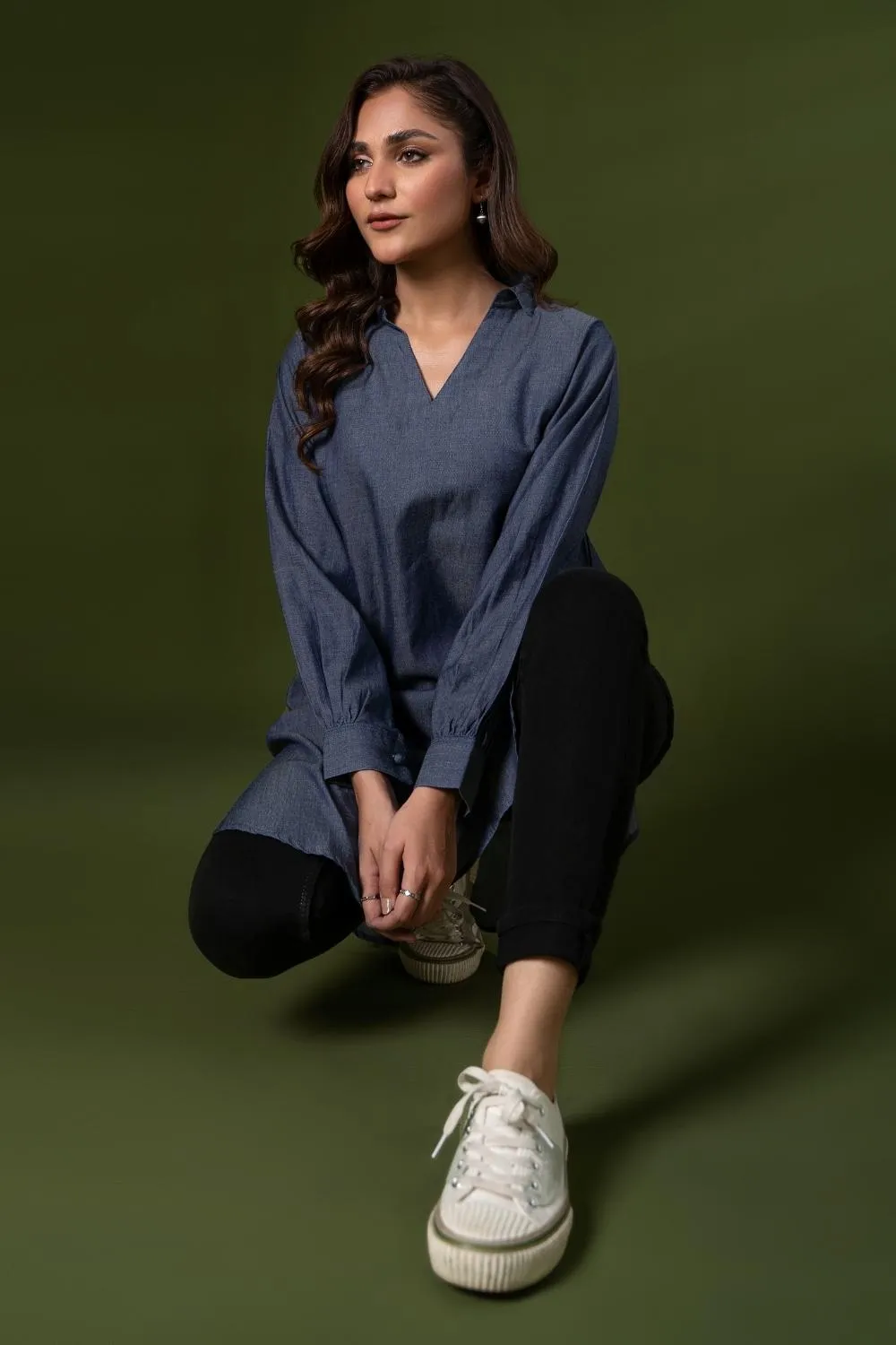 1PC Stitched | Denim Basic Shirt