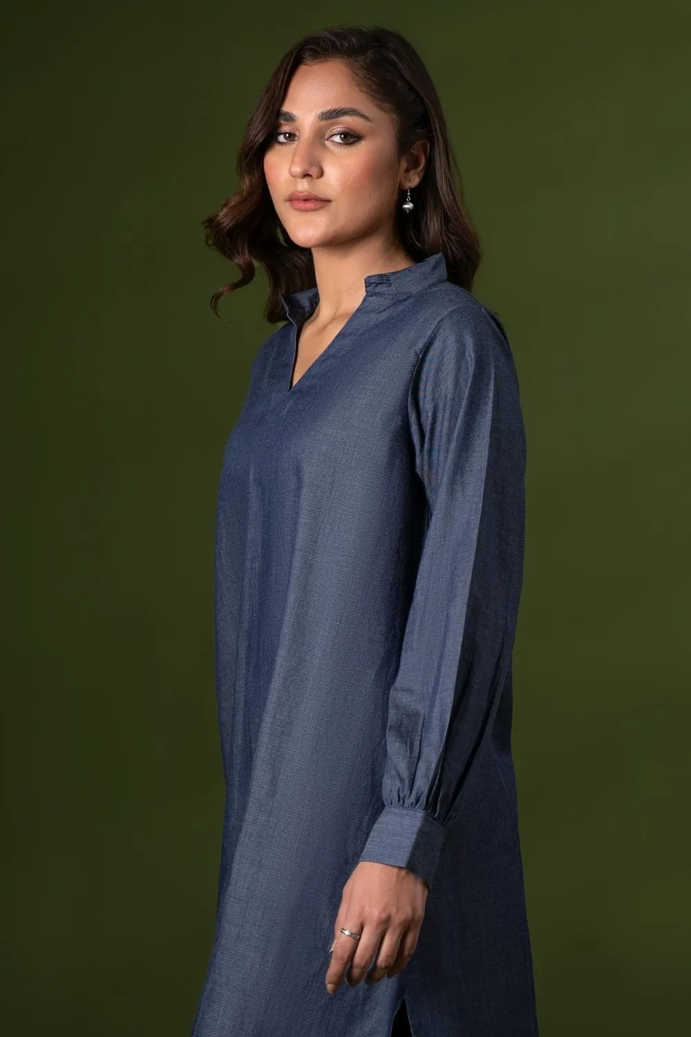 1PC Stitched | Denim Basic Shirt