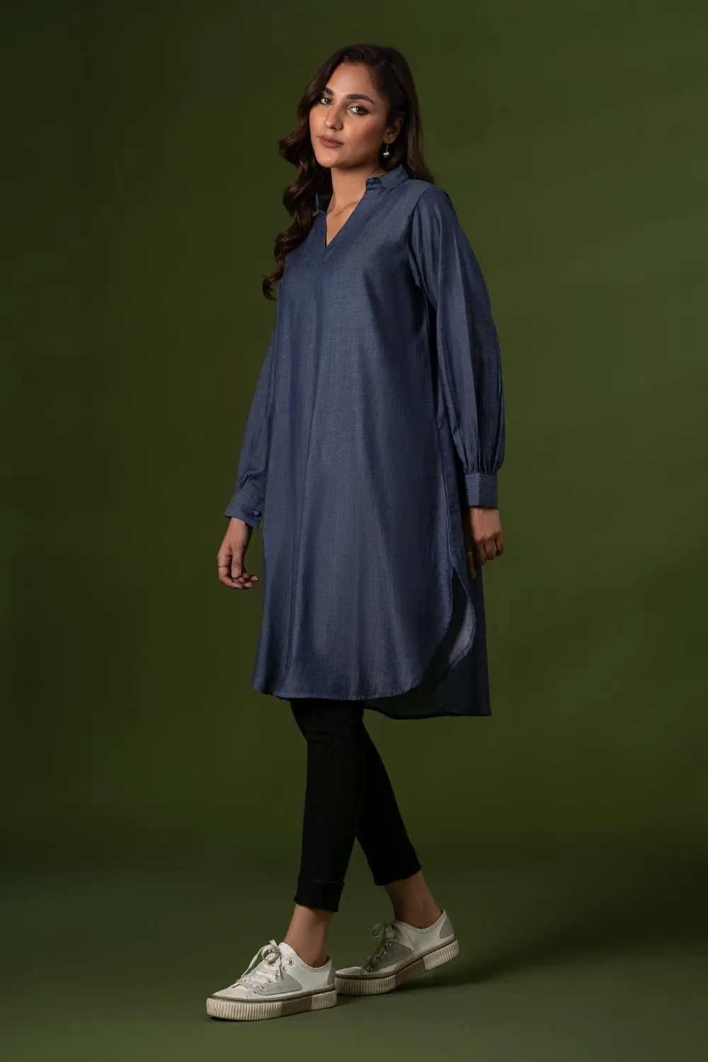 1PC Stitched | Denim Basic Shirt