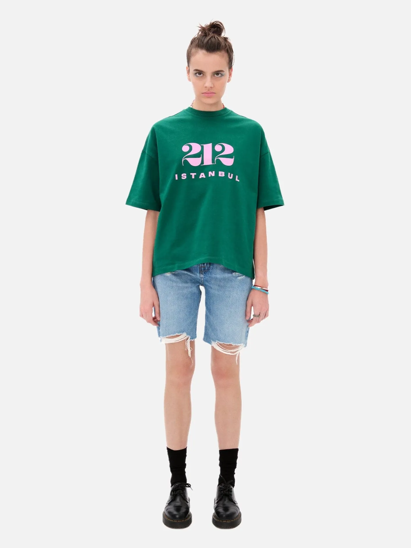 212 Basic T-Shirt - Green/Pink