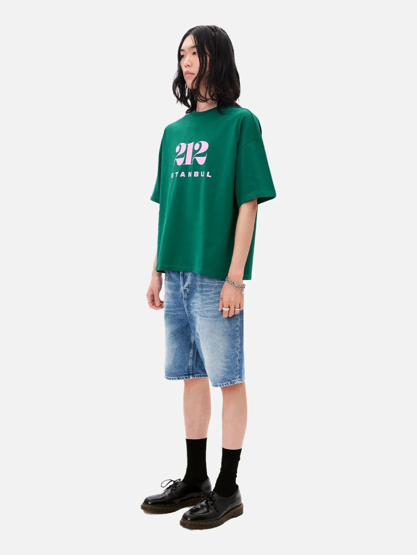 212 Basic T-Shirt - Green/Pink