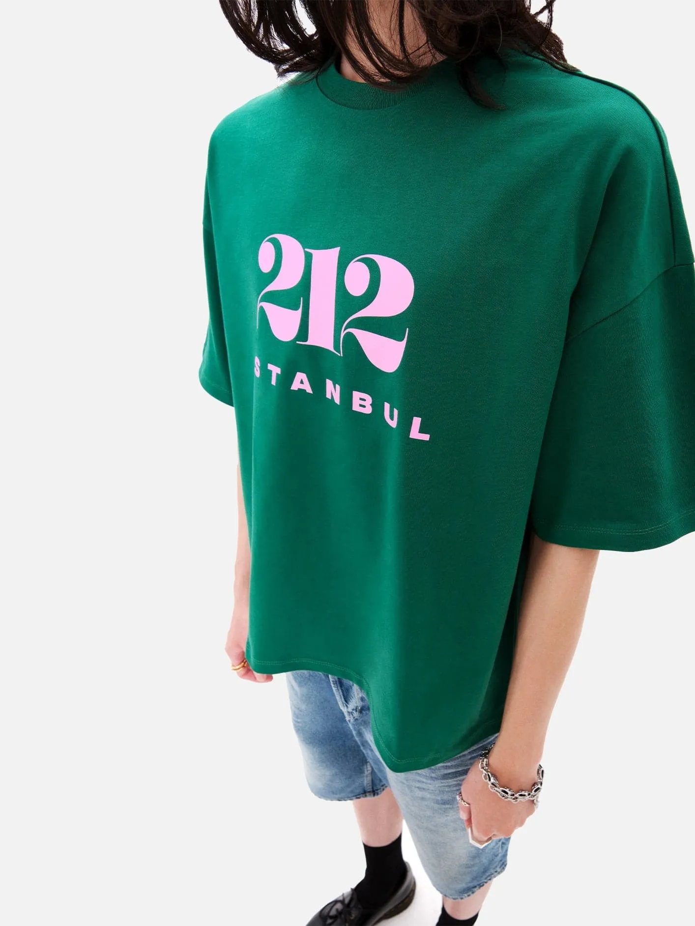 212 Basic T-Shirt - Green/Pink