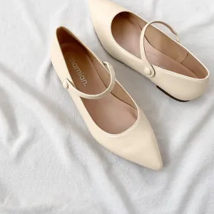 50% OFF: Mary Jane Strap Flat Shoes (4802) Ivory
