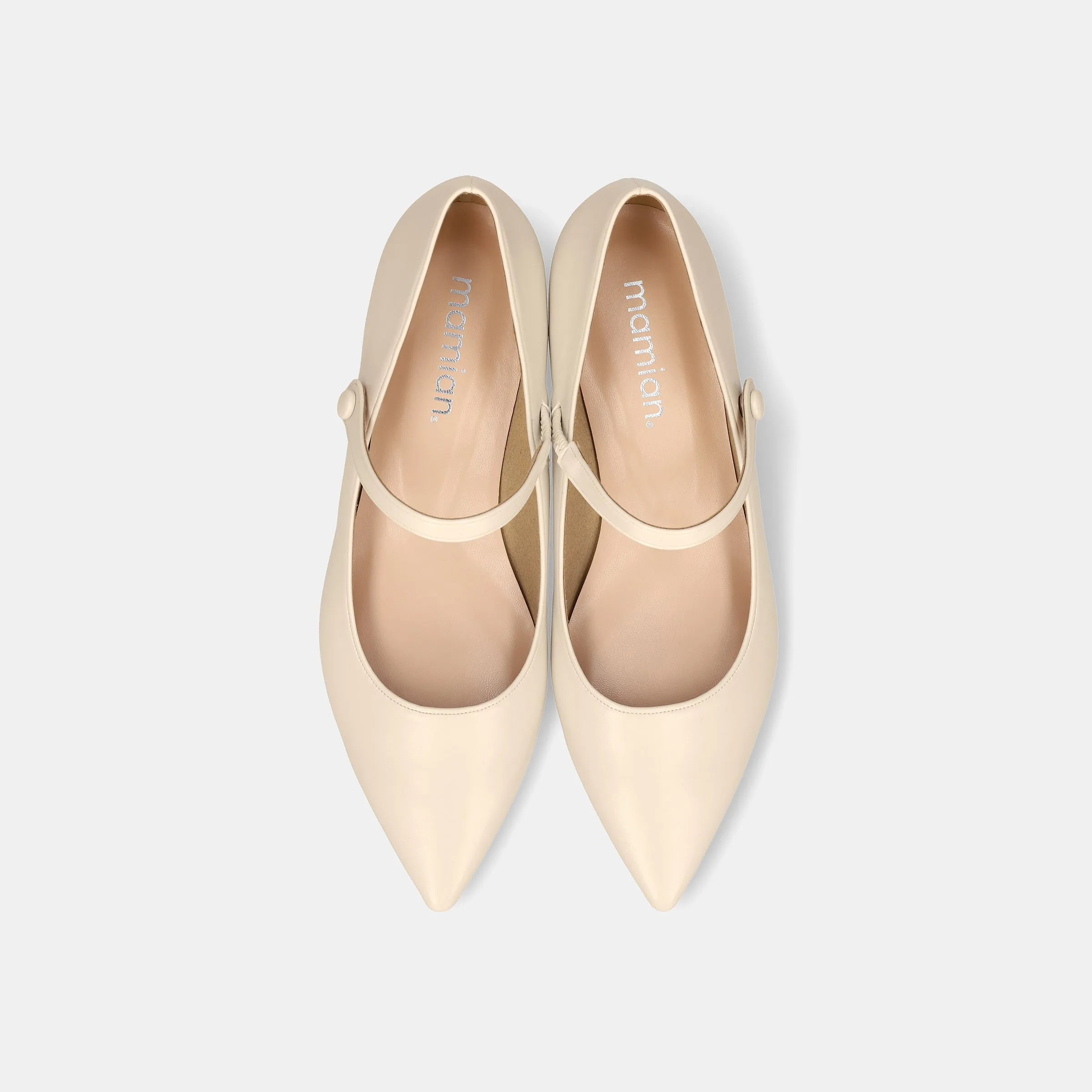 50% OFF: Mary Jane Strap Flat Shoes (4802) Ivory