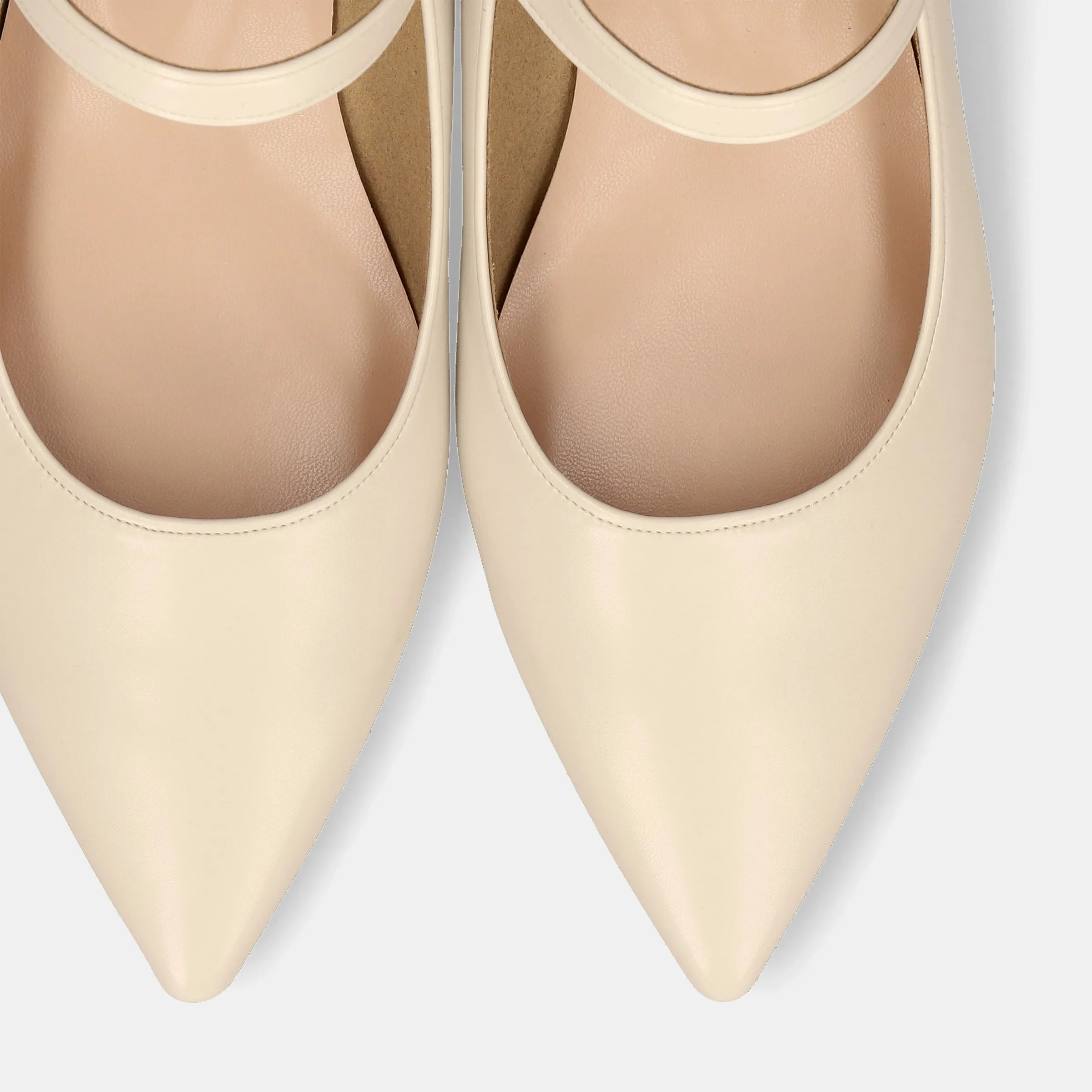 50% OFF: Mary Jane Strap Flat Shoes (4802) Ivory