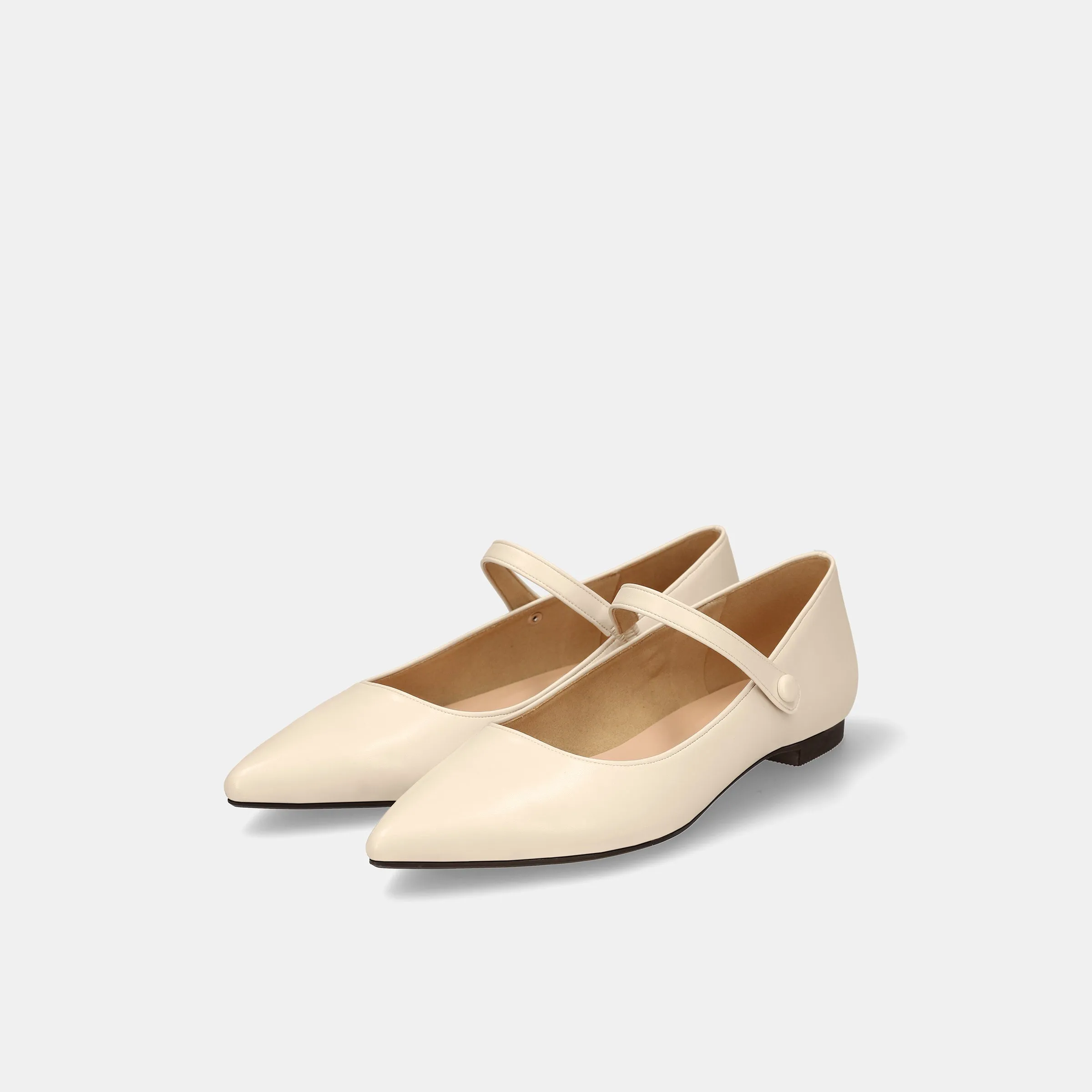 50% OFF: Mary Jane Strap Flat Shoes (4802) Ivory