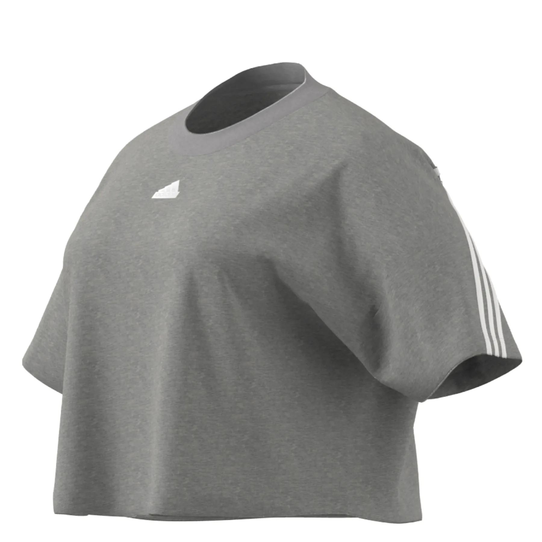 Adidas Future Icons 3 Stripes Tee - Medium Grey Heather (PLUS SIZE)