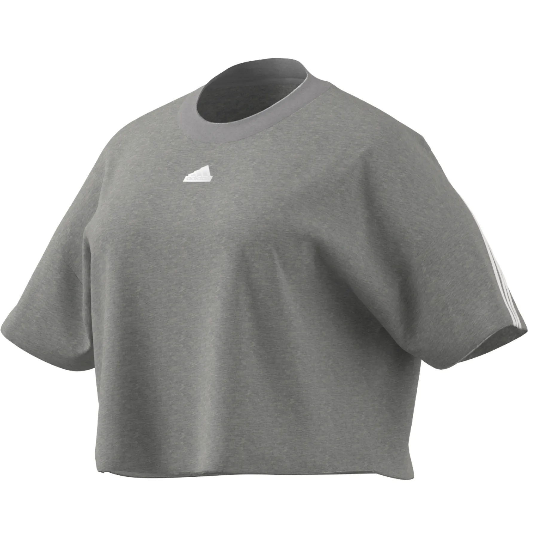Adidas Future Icons 3 Stripes Tee - Medium Grey Heather (PLUS SIZE)