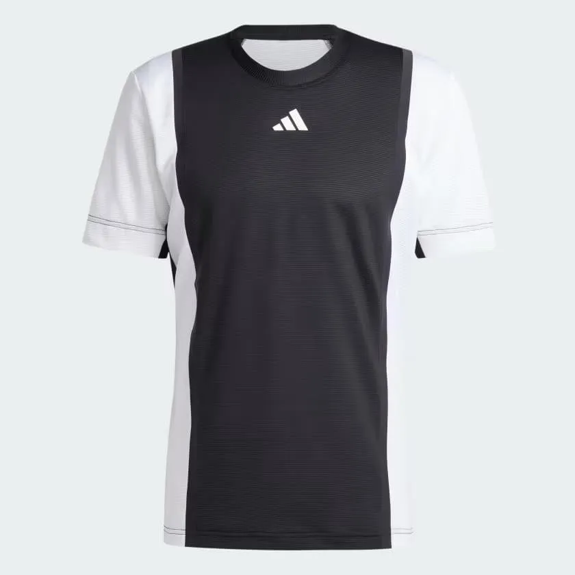 adidas Mens Pro Freelift 3D Badminton T-Shirt - Black / White