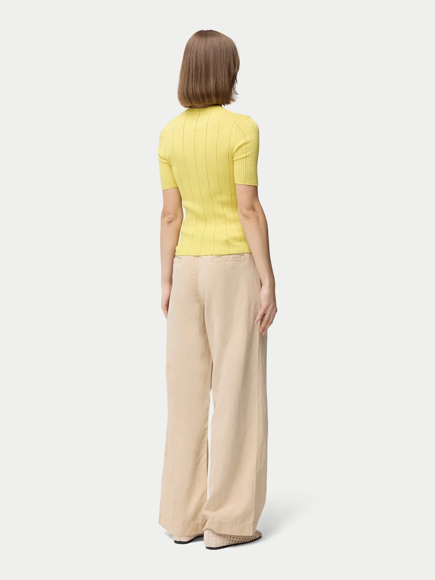 Ajour-Knit Cashmere Silk Top