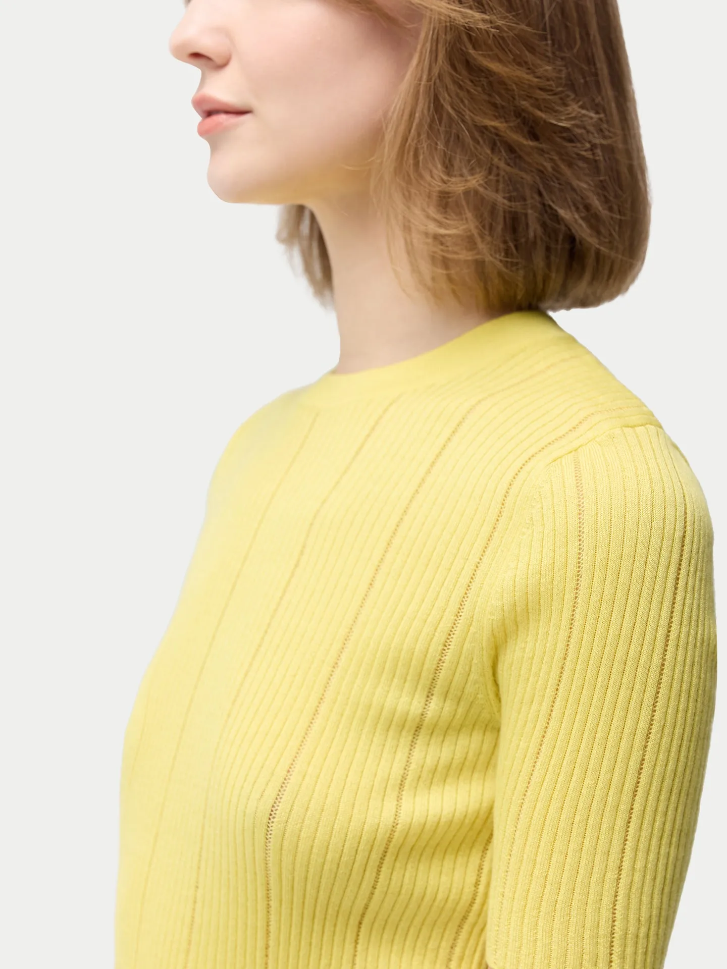 Ajour-Knit Cashmere Silk Top