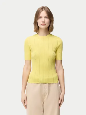 Ajour-Knit Cashmere Silk Top