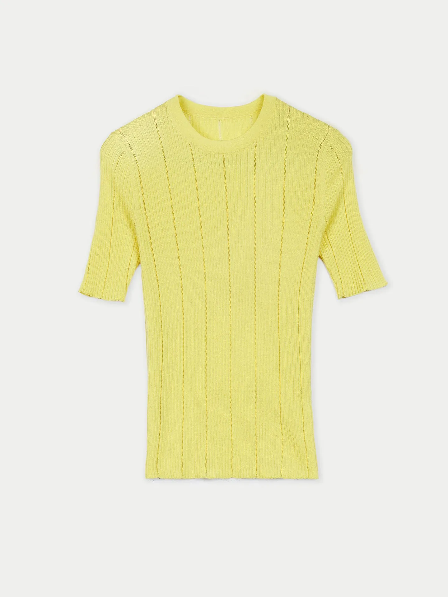 Ajour-Knit Cashmere Silk Top