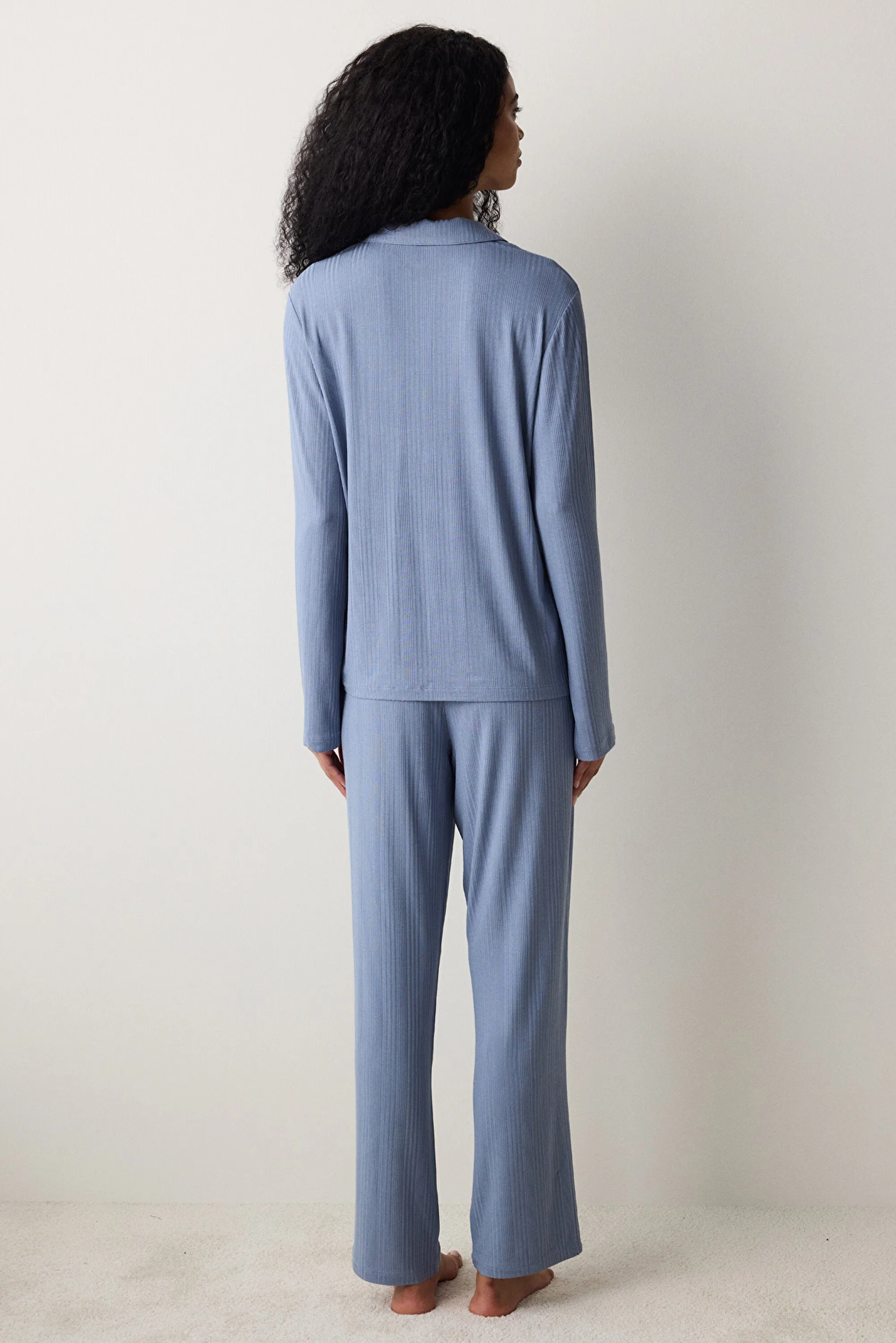 Alia Shirt Pants Gray Pajama Set