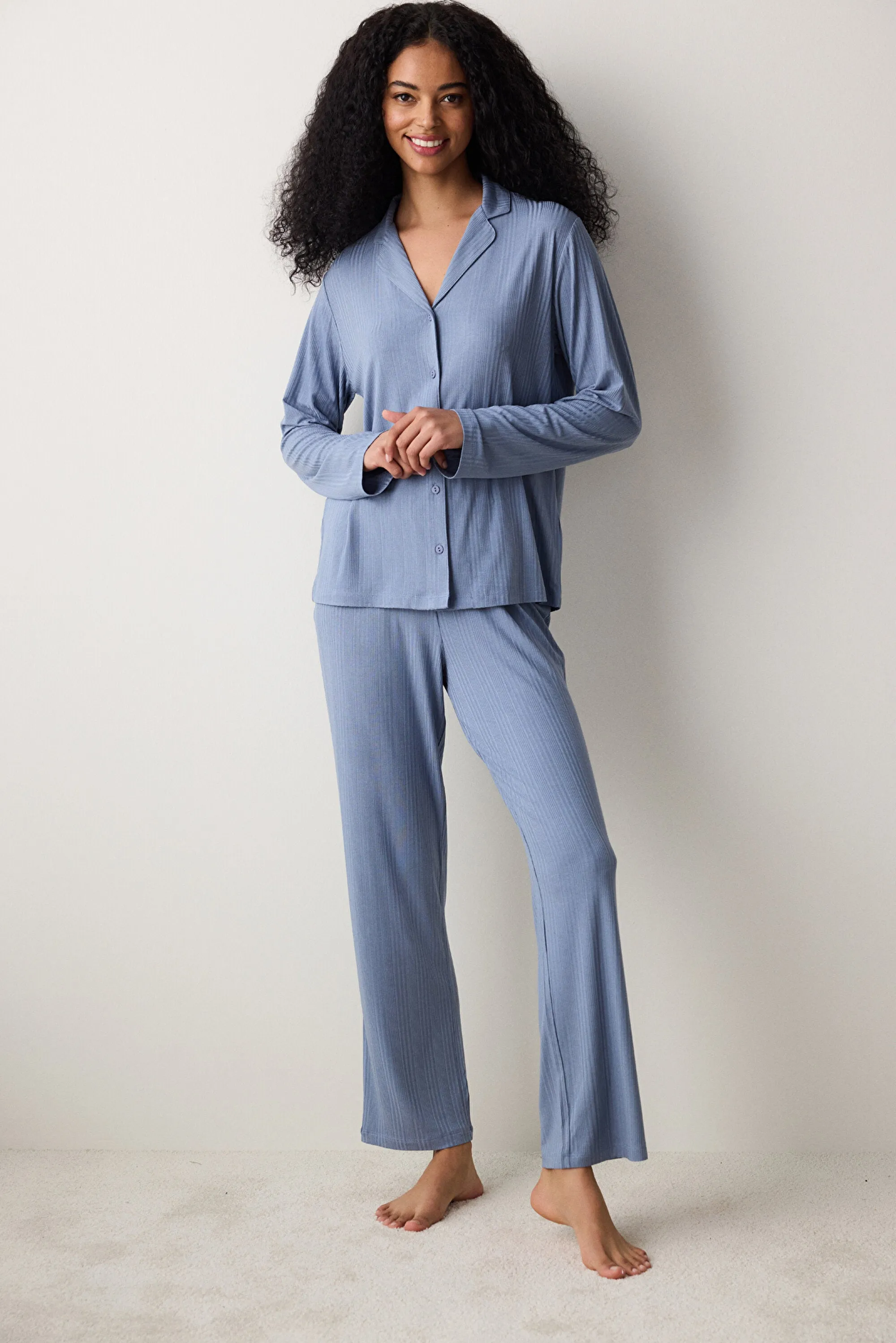 Alia Shirt Pants Gray Pajama Set