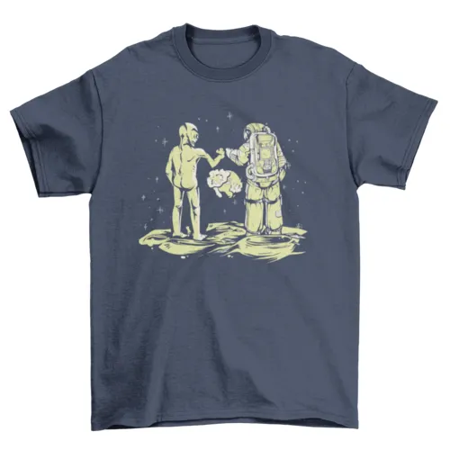 Alien & Astronaut Fist Bump T-Shirt- 5 Colors