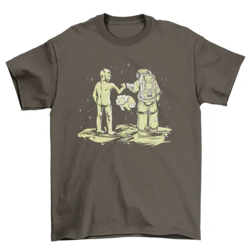 Alien & Astronaut Fist Bump T-Shirt- 5 Colors