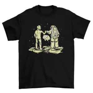 Alien & Astronaut Fist Bump T-Shirt- 5 Colors