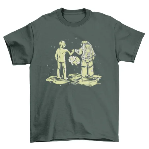 Alien & Astronaut Fist Bump T-Shirt- 5 Colors