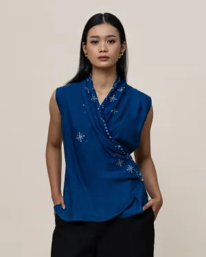 ANGKASA | Blue Classic Wrap Top