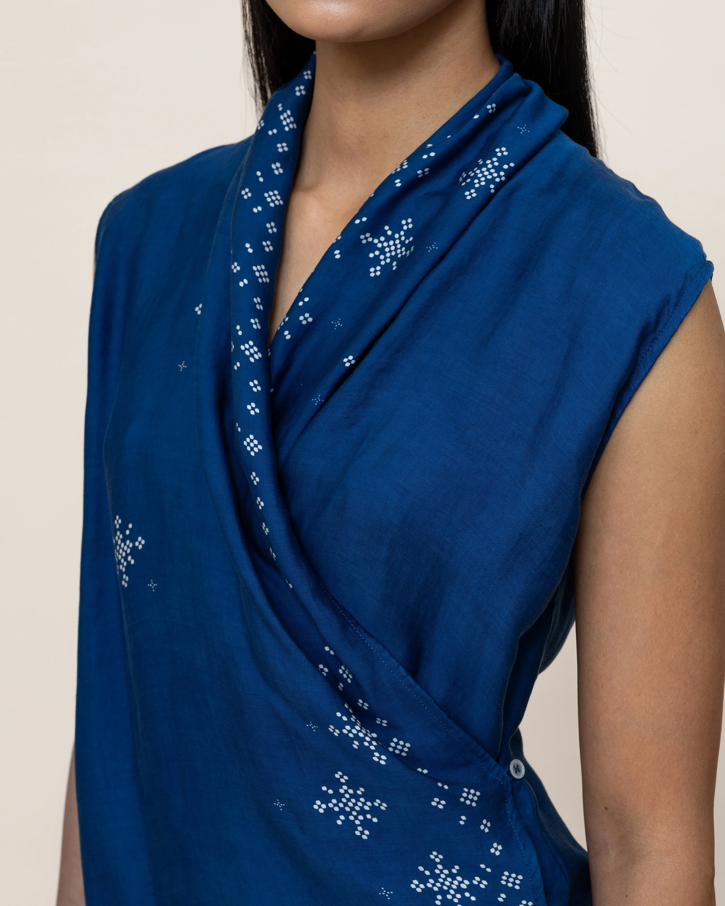 ANGKASA | Blue Classic Wrap Top