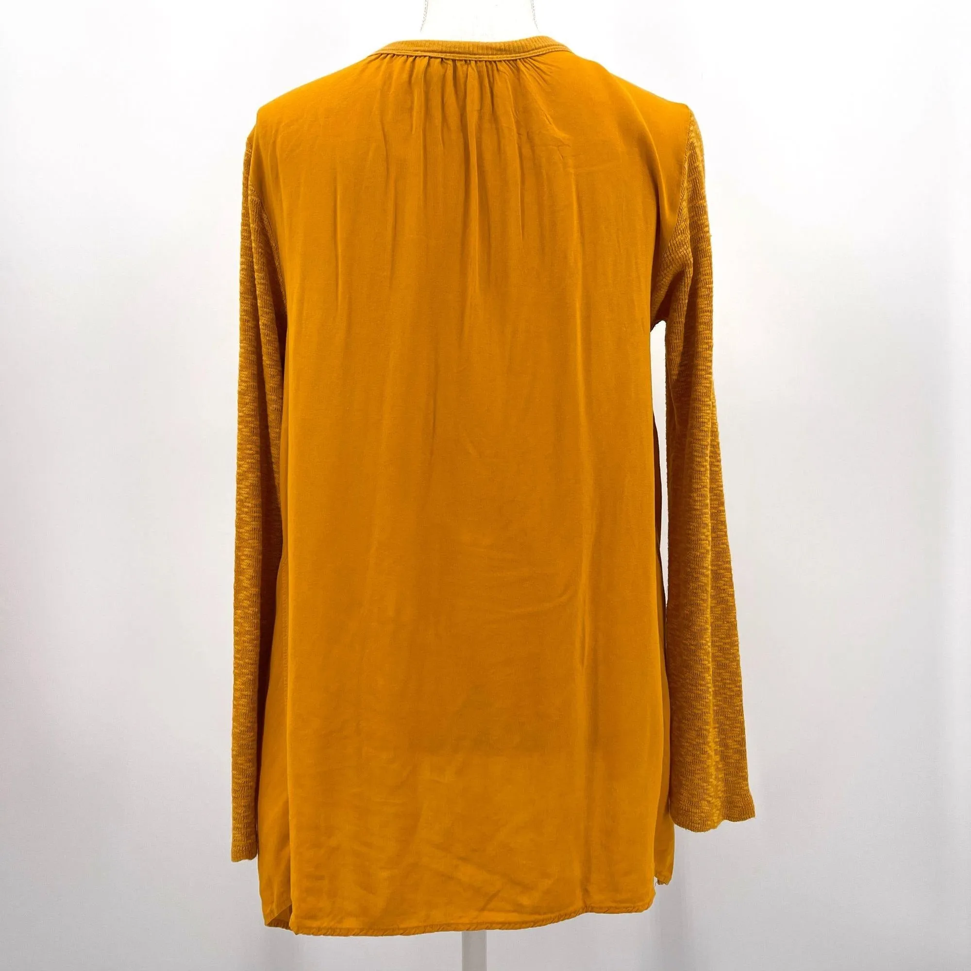 Anthro Left of Center Mustard Centerline Slub Top