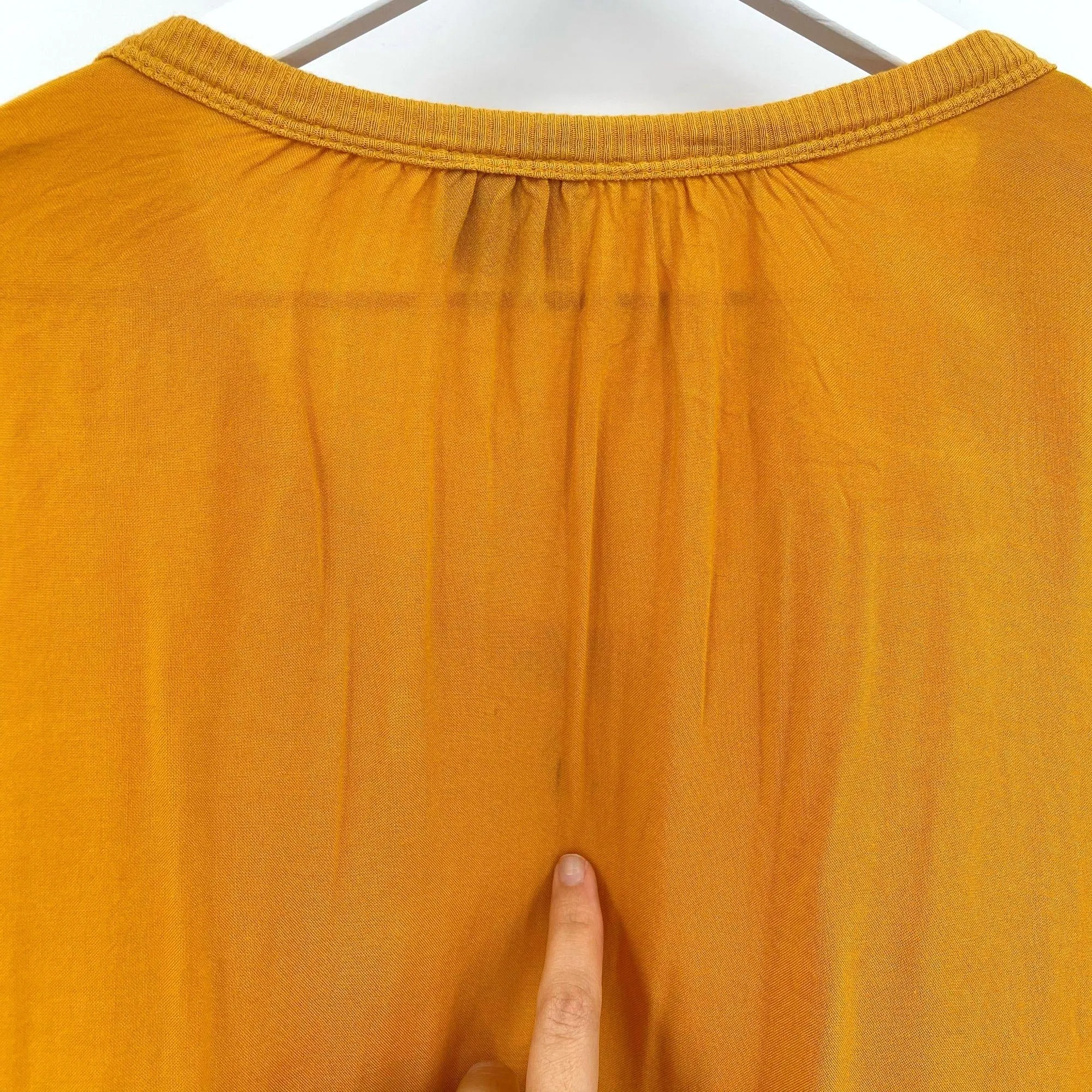 Anthro Left of Center Mustard Centerline Slub Top