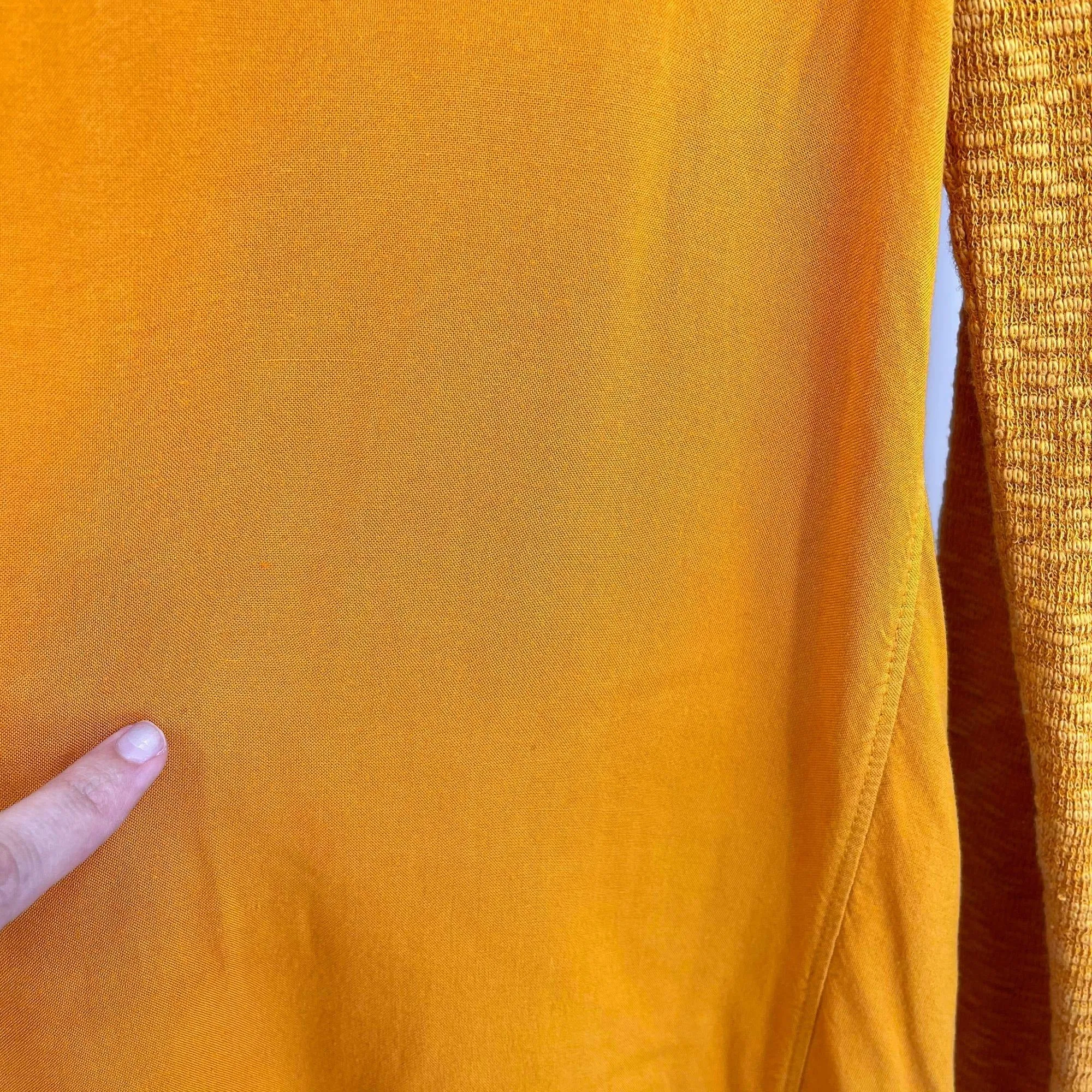 Anthro Left of Center Mustard Centerline Slub Top