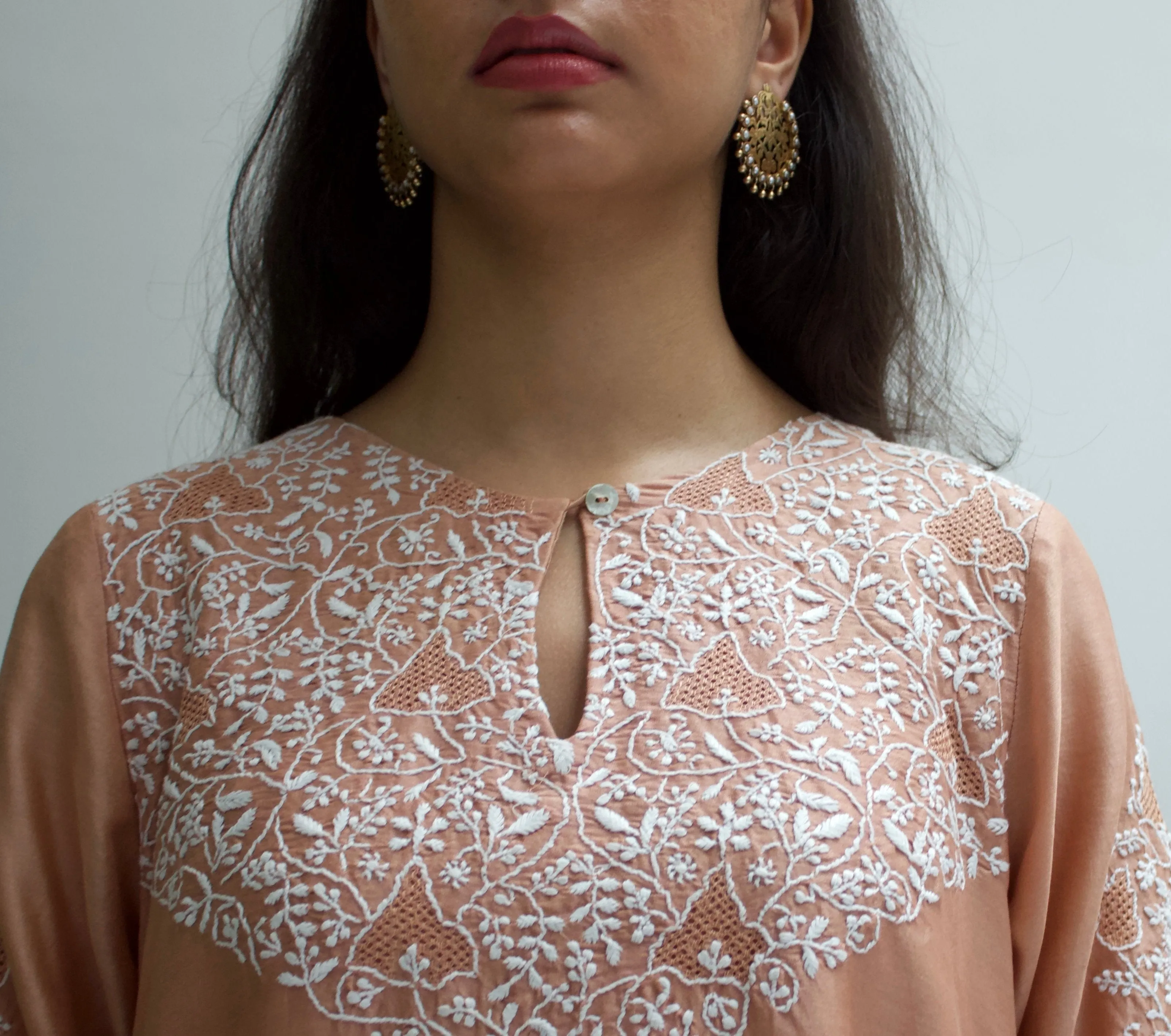 ASYMMETRICAL KURTA - DULL ROSE