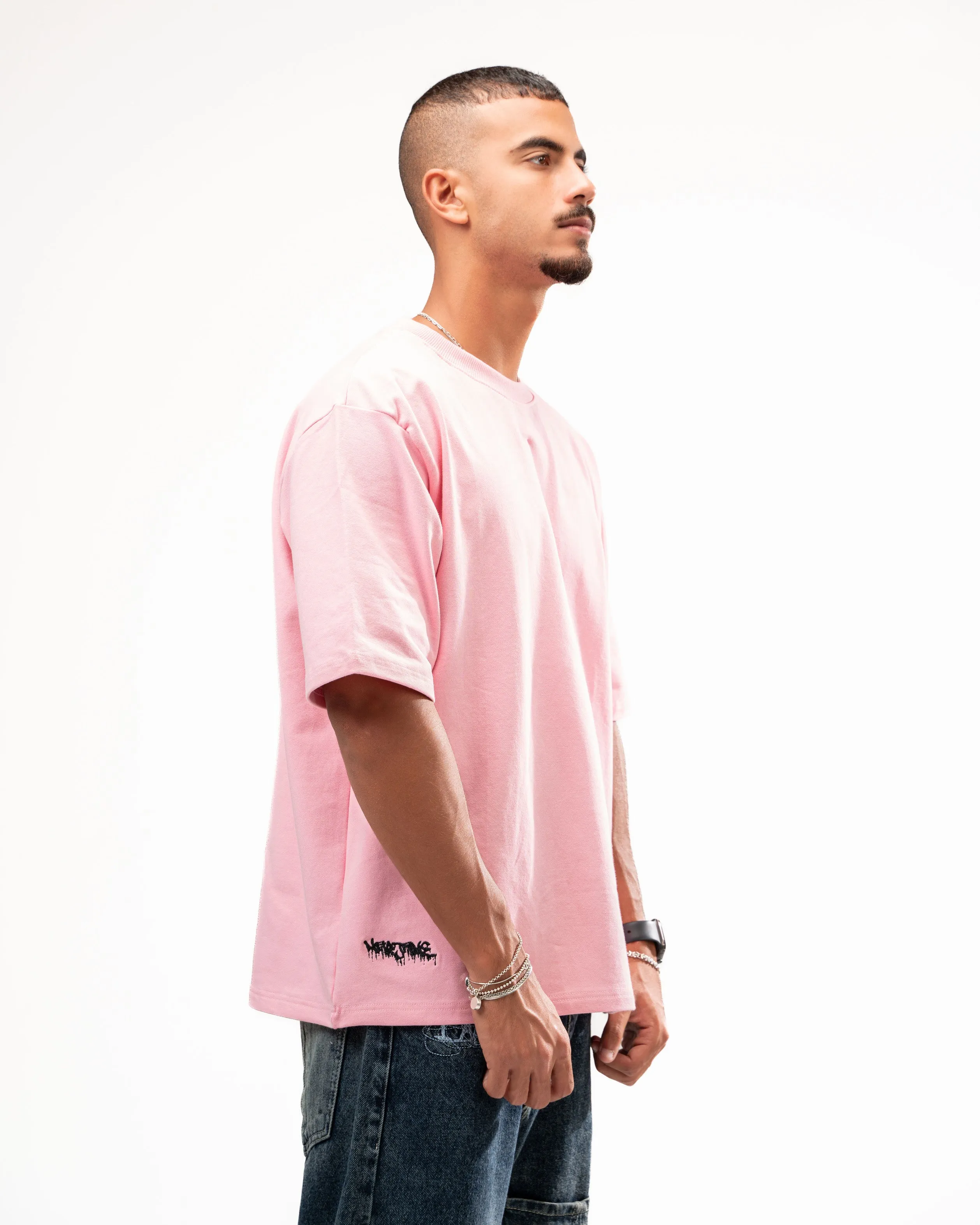 BABY PINK DRIPPY BASIC TEE