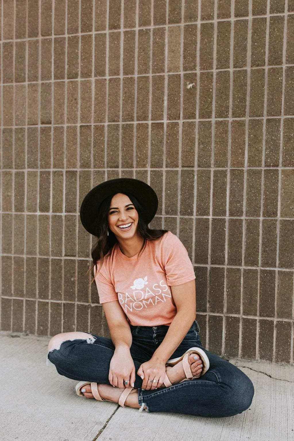 Badass Woman, Rose - Boyfriend Tee