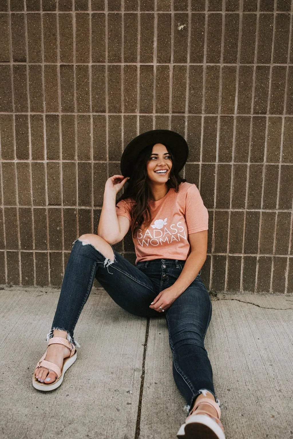 Badass Woman, Rose - Boyfriend Tee