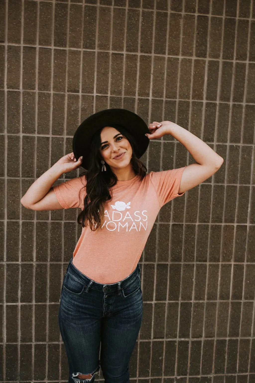 Badass Woman, Rose - Boyfriend Tee
