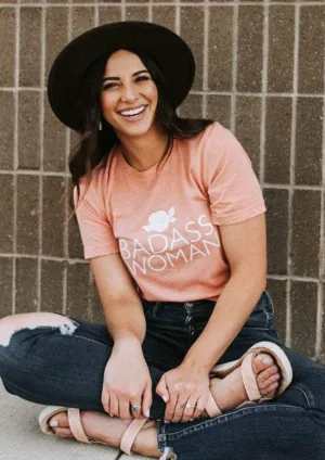 Badass Woman, Rose - Boyfriend Tee
