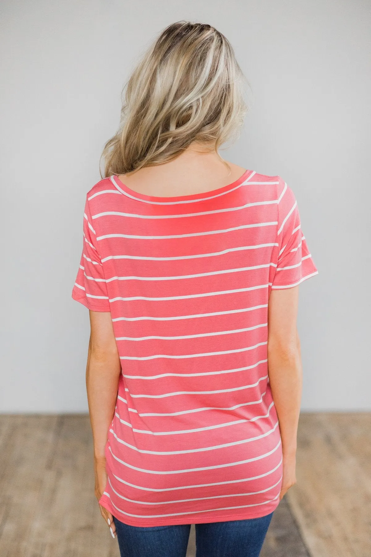 Beautiful and Basic Striped Top- Pink