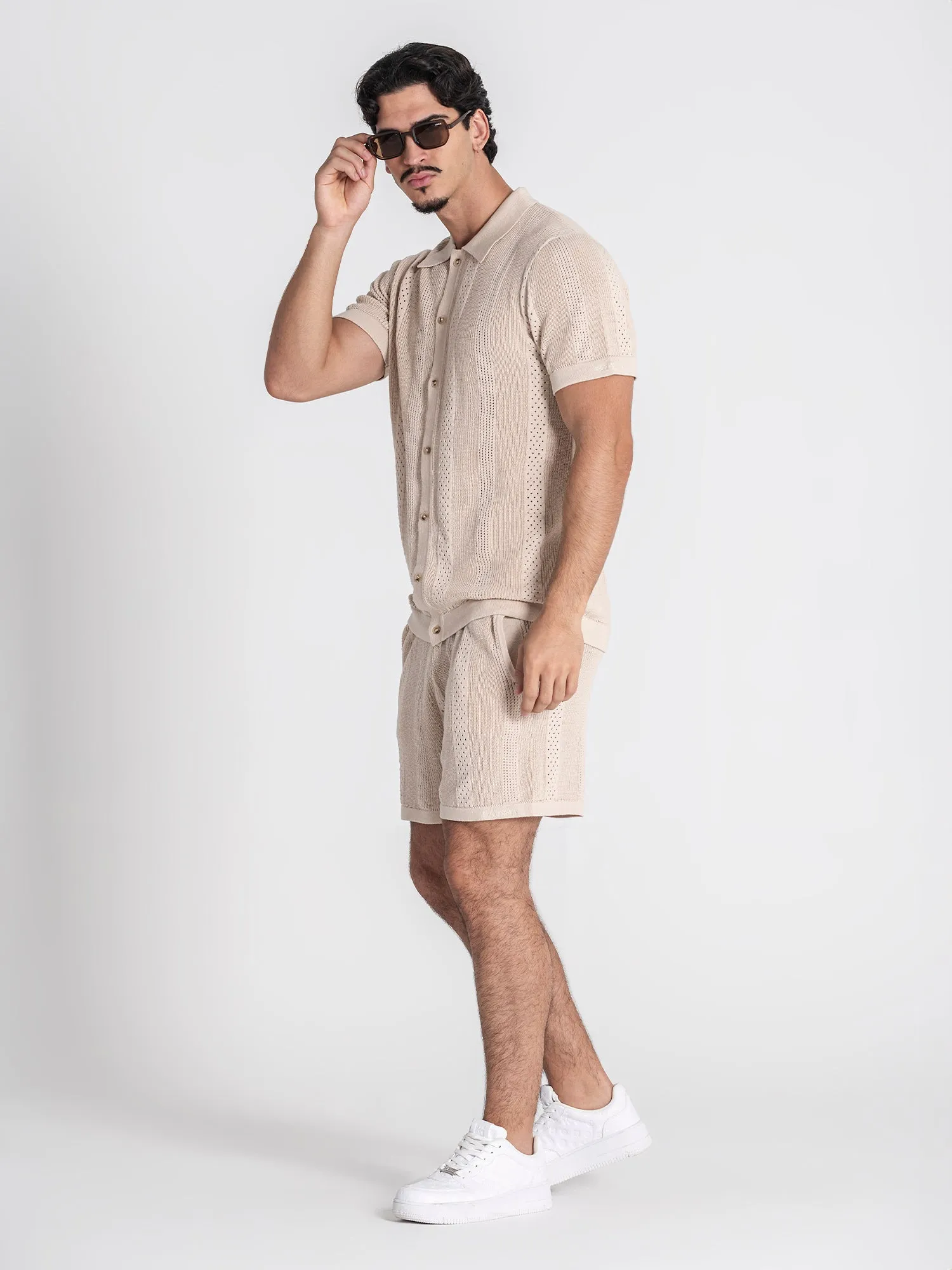 Beige Breathe Knit Twinset