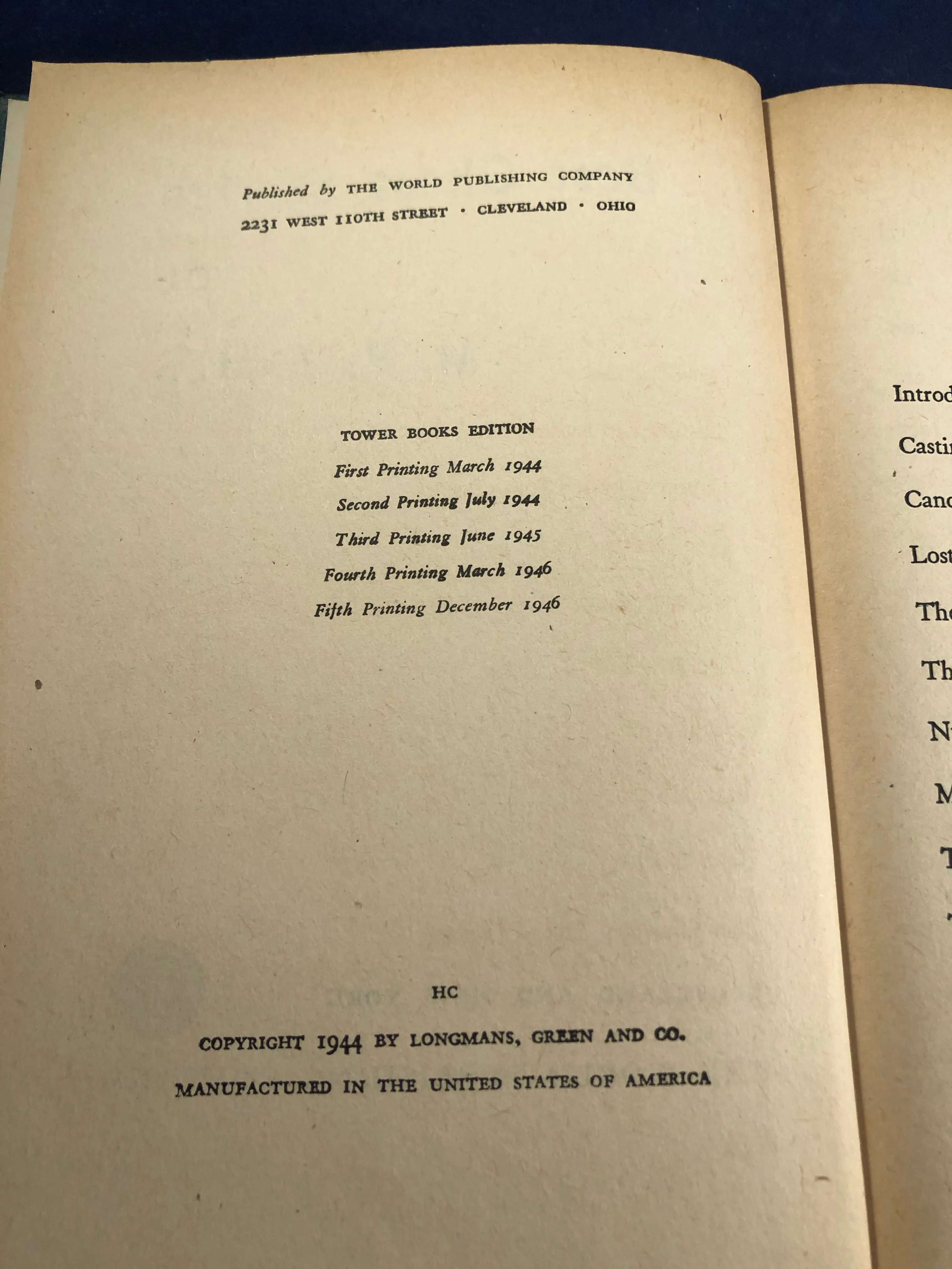 Best Ghost Stories of M.R. James, The World Publishing, 1946 (5th Printing)