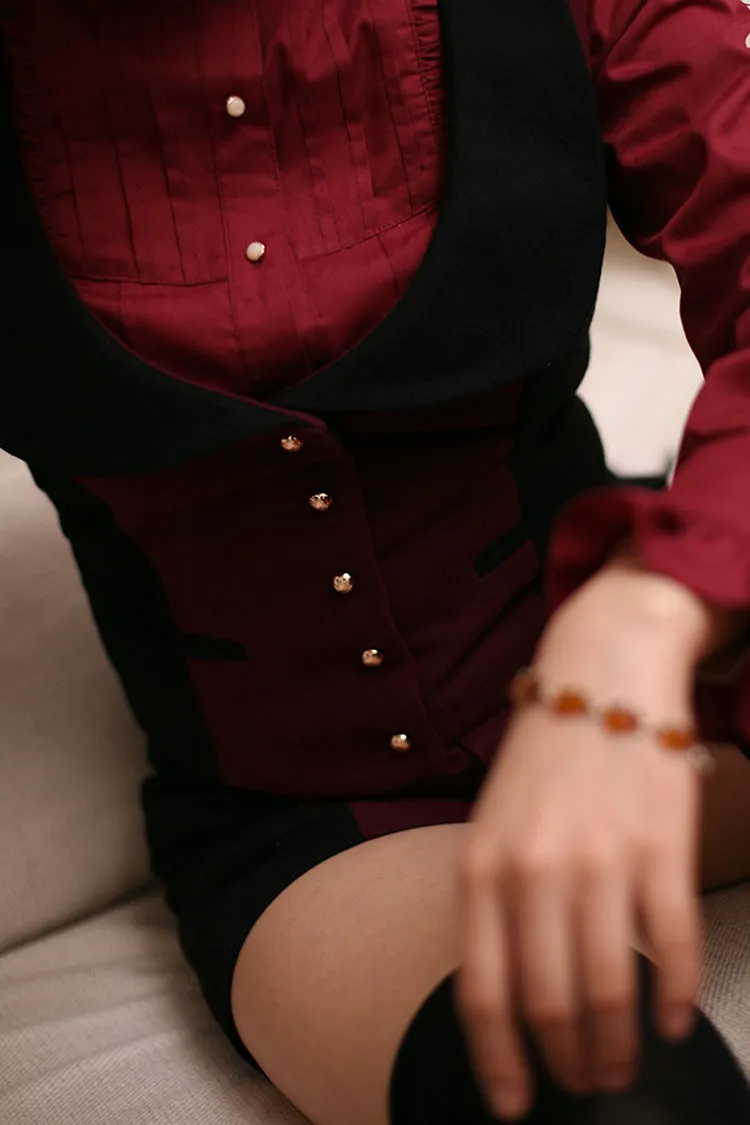 Black/Red Ringo Story Ouji Lolita Vest