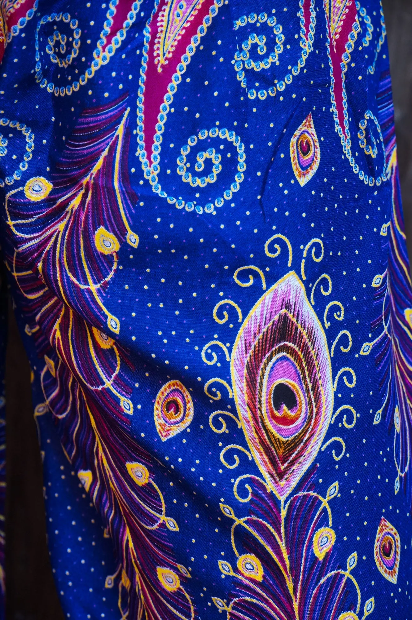 Blue and Orange Peacock Pants