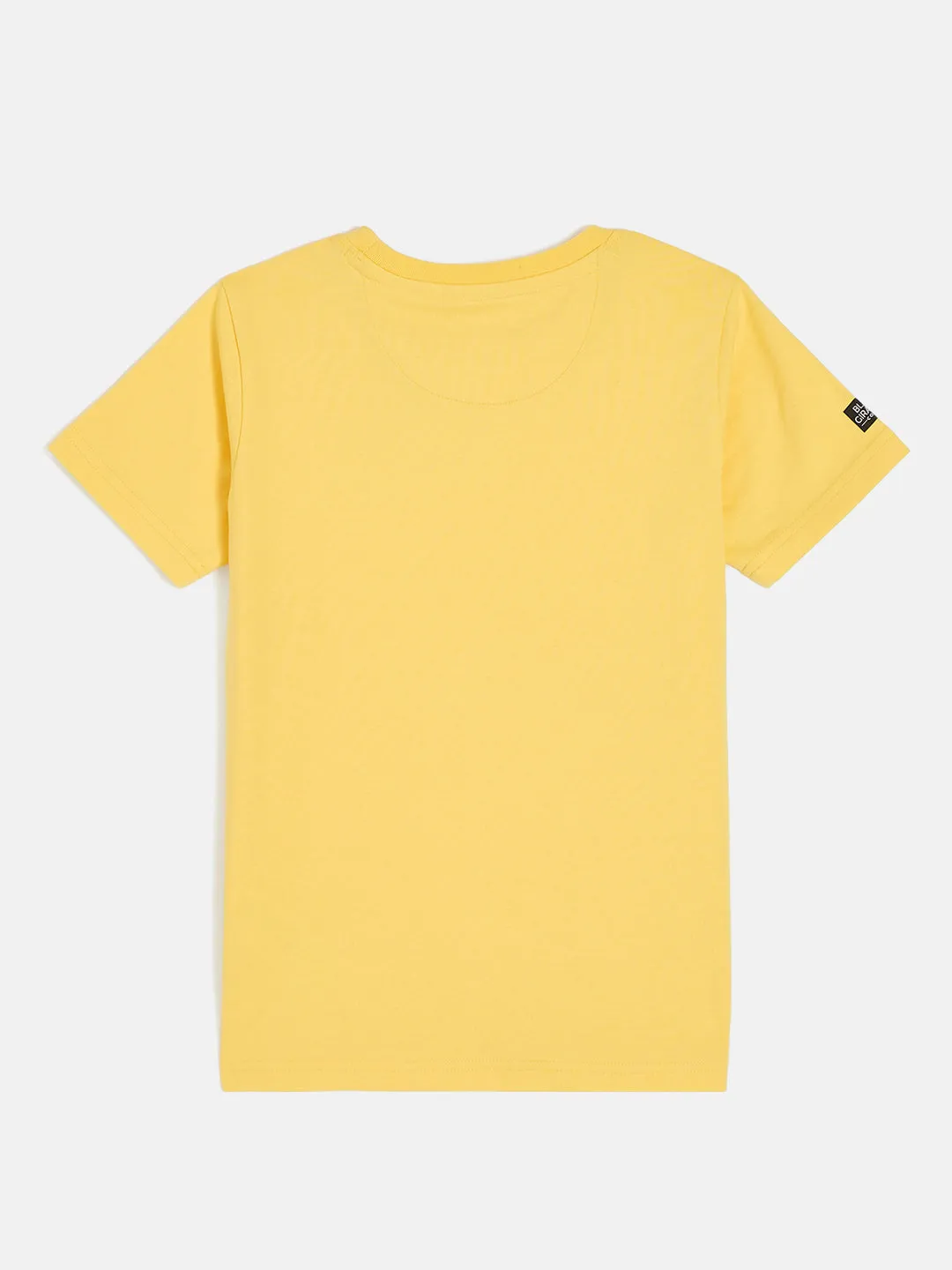 Blue Giraffe Boys Yellow Round Neck Short Sleeves T-Shirt