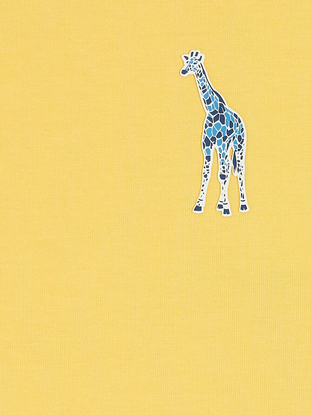Blue Giraffe Boys Yellow Round Neck Short Sleeves T-Shirt