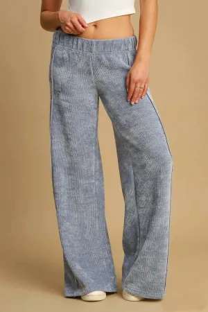 BLUE  MIST CHENILLE PANTS- Umgee