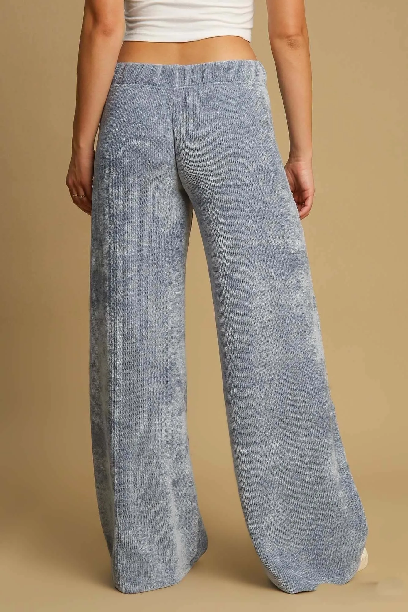 BLUE  MIST CHENILLE PANTS- Umgee
