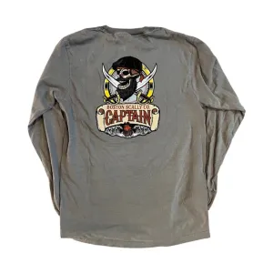 Boston Scally The Captain Long Sleeve Pocket Tee T-Shirt - Driftwood
