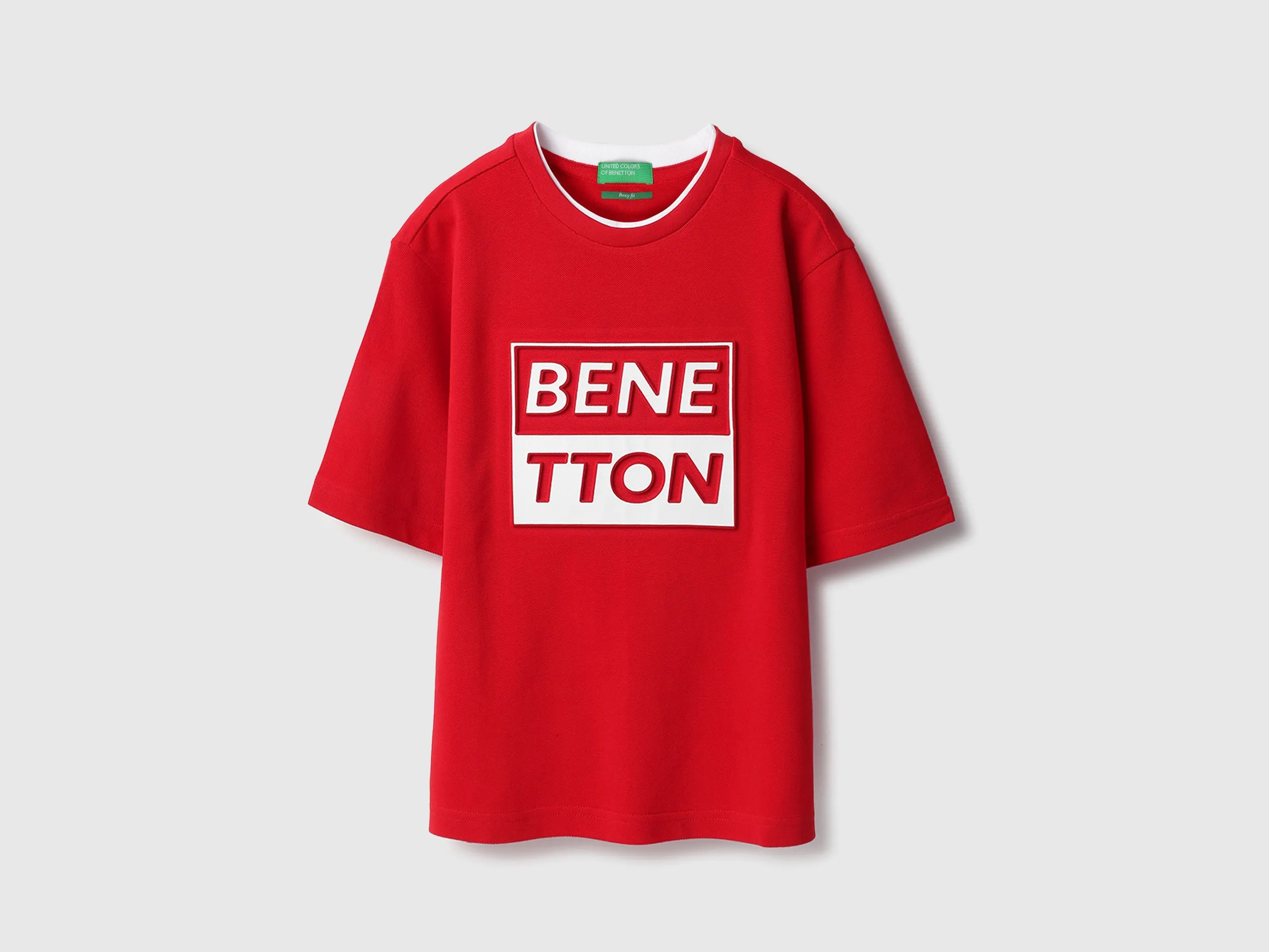 Boxy Fit Round Neck Printed Tshirt