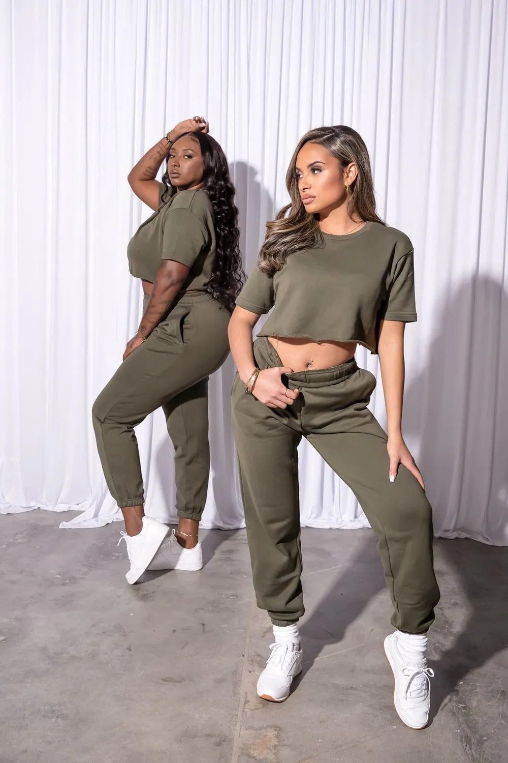 Boyfriend Crop Tee - Pine