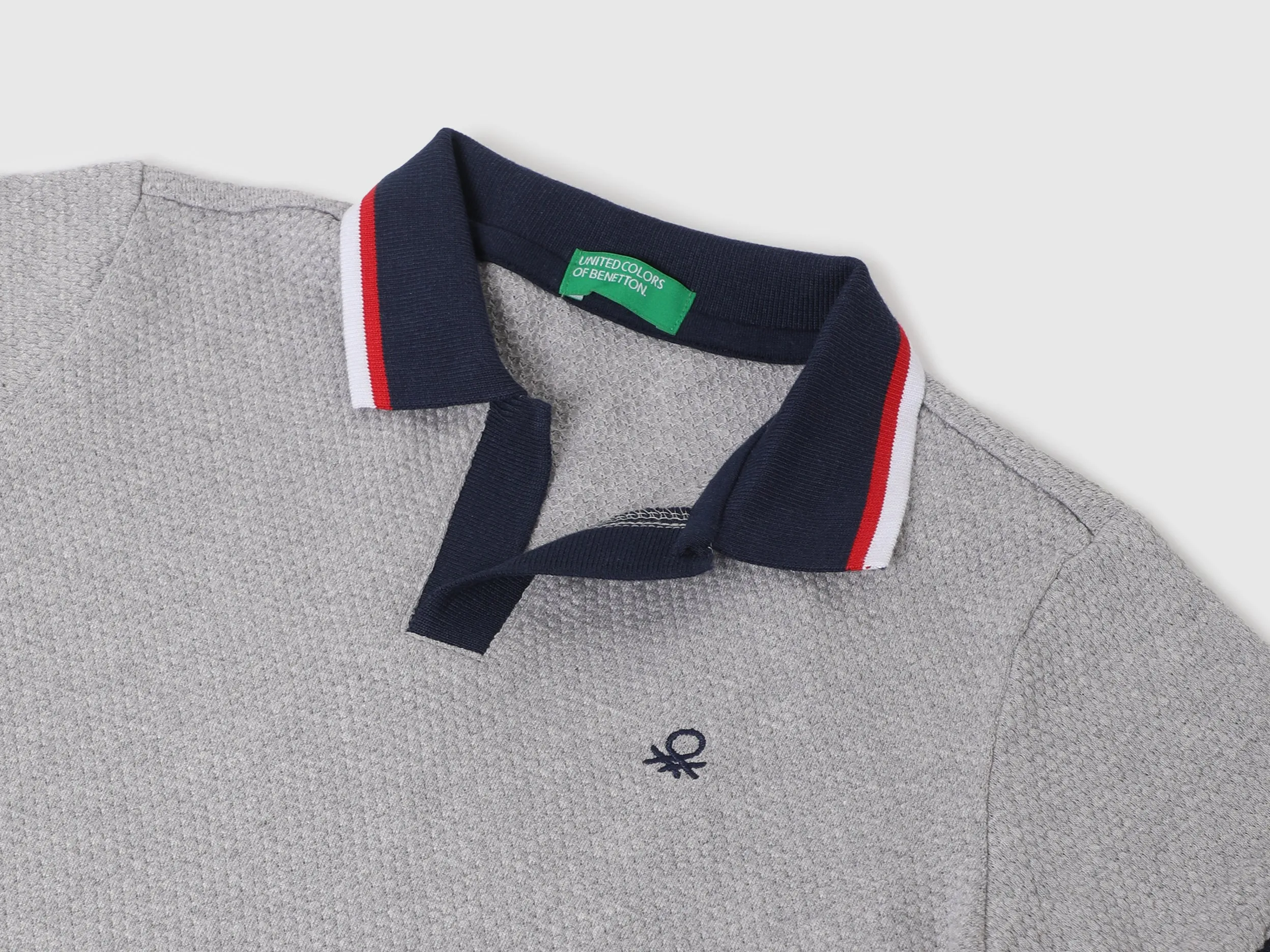 Boys Textured Polo Neck Polo T-Shirt