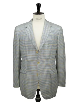 Brioni Light Blue Cashmere & Silk Overcheck Nomentano Jacket