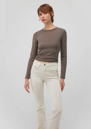 Brown Long Sleeve Basic T-Shirt