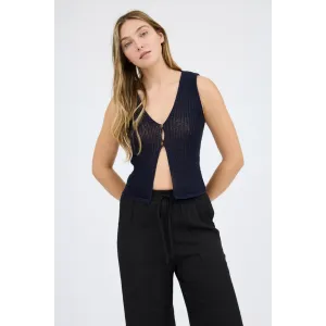 Button Vest || Black